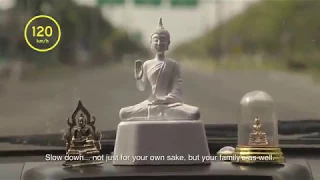 Thai Health Promotion Foundation - Speed Limit Monk Statue