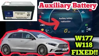 Mercedes W177 W118 A CLA Class Auxiliary Battery Malfunction Location & Fixed