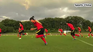 东亚杯｜中国女足国家队抵达日本后的首次训练｜Chinese women national football team's first training after arriving in Japan