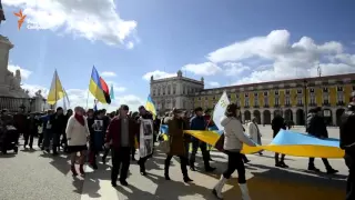 2 роки російській агресії: українці Португалії підтримали загальноєвропейську акцію (відео)