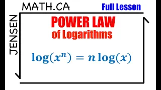 6.4 Power Law of LOGARITHMS (full lesson) | grade 12 MHF4U | jensenmath.ca