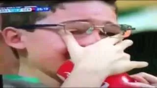 Brazil Fan Crying/Cries During Brazil vs Germany Match 1-7 Semi-Final FIFA World Cup 2014