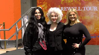 Cher and Bebe Rexha attend Cindy Lauper's hand and footprint ceremony at the TCL Chinese Theatre