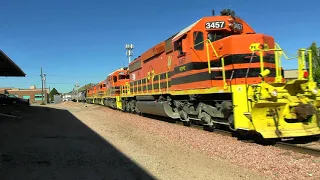 Four SD40-2's lead a train into Rapid City, South Dakota on the RCP&E