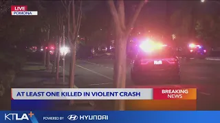 1 dead in violent 2-car crash in Pomona