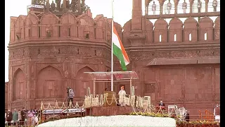 PM Narendra Modi unfurls the Indian Flag at the Red Fort on India's 74th Independence Day
