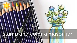 Simple Mason Jar - Inktense pencils