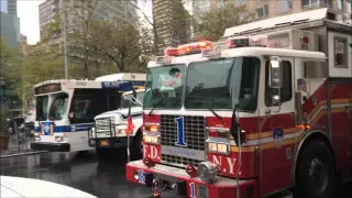FDNY RESCUE 1 & FDNY SQUAD 18 RESPONDING TO 10-75 COMMERCIAL FIRE ON W. 65TH ST. IN MANHATTAN, NYC.