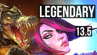 RENEKTON vs FIORA (TOP) | 8/0/2, 6 solo kills, 700+ games, Legendary | KR Master | 13.5