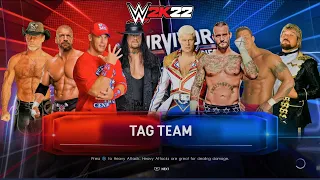 TEAM John Cena vs. TEAM CM Punk | 4v4 Tag Team ELIMINATION Match | WWE 2K22 | 4K