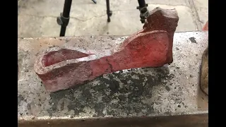 Forging a damascus bit ax