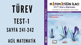 MATEMATİĞİN İLACI AYT SORU BANKASI (Türev Test-1)