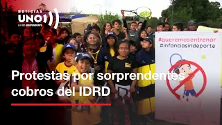 Familiares protestan ante el IDRD por repentino cobro para prácticas deportivas a jóvenes bogotanos