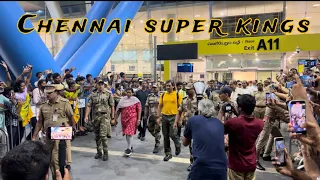 CSK arrived in chennai with huge crowd  | DHONI | CHENNAI AIRPORT