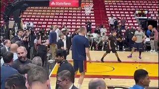 Nikola Jokic’s post work before Game 4 of the NBA Finals