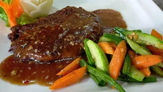 Beef steak recipe || in garlic butter sauce || perfect for Eid ||made with Mama sita's oyster sauce