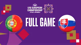 Portugal v Slovakia | Full Basketball Game | FIBA U16 European Championship 2023 - Division B