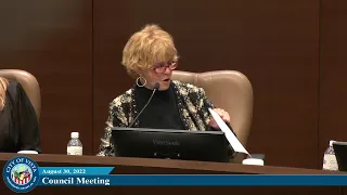 City Council Meeting, August 30, 2022