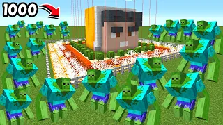 1000 Mutant Zombies Vs Best Defence Base in Minecraft 😲 Ft. Techno Gamerz