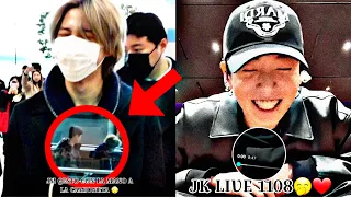 JIMIN EN EL AEROPUERTO GESTO CON LA MANO PARA LA CAMIONETA🤭JK APARECE CON LIVE Y DURA 811🤨#jikook