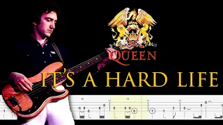 Queen - It's A Hard Life (Bass Line + Tabs + Notation) By John Deacon