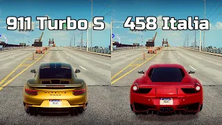 NFS Heat: Porsche 911 Turbo S vs Ferrari 458 Italia - Drag Race