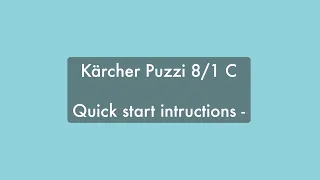 Kärcher Puzzi 8/1 C professional cleaning machine