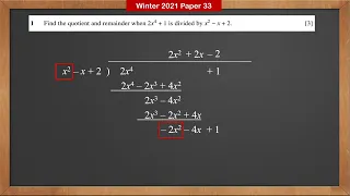 CAIE 9709 P3 Year 2021 Winter Paper 33 - Question 1