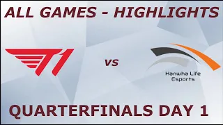 T1 vs HLE Highlights - ALL Games - Quarterfinals Day 1 - Worlds 2021