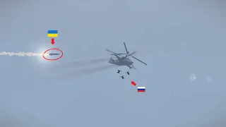 Russian helicopters pilot and crew escape after shot down by a Ukrainian missile - ARMA 3