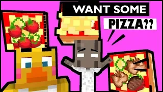 Monster School: WORK AT PIZZA PLACE! - Minecraft Animation + Tiny Granny + Baldi + FNAF