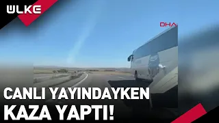 Canlı Yayın Yaparken Kaza Yaptı! O Anları Anbean Kaydetti!