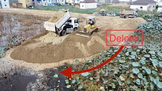 Incredible connecting road!! Building new road connect old road by amazing Dozer D20P& dump truck