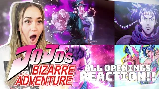 FIRST TIME REACTING to ALL of JOJO's BIZARRE ADVENTURE Openings (1-11)