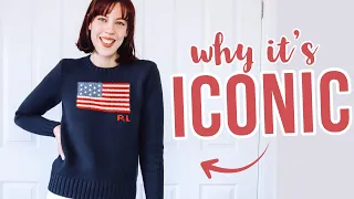Ralph Lauren American Flag Sweater | Preppy fashion history & styling tips