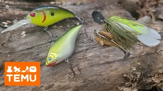 Temu Cheap Lure Fishing Challenge!! and Unboxing!! (Mississippi River)