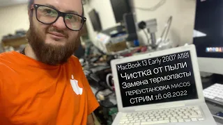 Профилактика обслуживание MacBook 13 Early 2007 A1181 в прямом эфире 16.08.2022