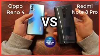 مقارنه تجربه اداء شاومي ريدمي نوت 8 برو و اوبو رينو 4  Oppo Reno 4 vs Redmi Note 8 Pro Speed Test