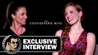 Jessica Chastain & Niki Caro Exclusive THE ZOOKEEPER'S WIFE Interview (JoBlo.com) 2017