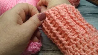 Резинка крючком для манжета. Crochet elastic for cuff