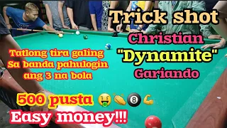 Trick shot ni Christian "Dynamite" Gariando, 500 pusta 🎱👏🤑💪Easy money!!!