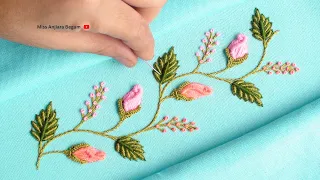 "Easy Hand Embroidery Patterns for Pastel Outfits | Step-by-Step Tutorial"
