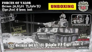 Forces Of Valor German Sd.Kfz.181 PzKpfw VI Tiger Ausf. E heavy tank  1/32 scale unboxing