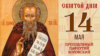 14 мая. Православный календарь. Икона Святого Преподобного Пафнутия Боровского.