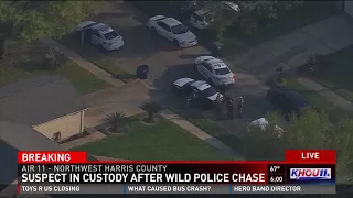 Suspect in custody after high-speed chase in NW Harris County