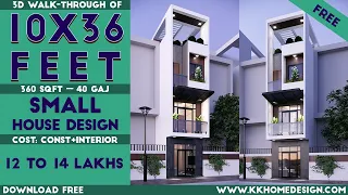 4 Bedroom House || Small Space House Design || 10*36 Feet House Plan#91