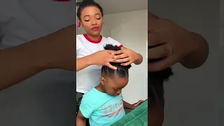 Kids hairstyle for little black girls natural hair #shorts