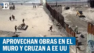 TIJUANA | Migrantes y un perro cruzan a Estados Unidos aprovechando la reparación del muro | EL PAÍS