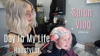 A DAY IN THE LIFE OF A HAIRSTYLIST|HAIRCOLOR BEFORE & AFTERS