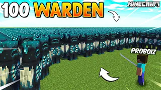 100 Wardens vs Me in Minecraft